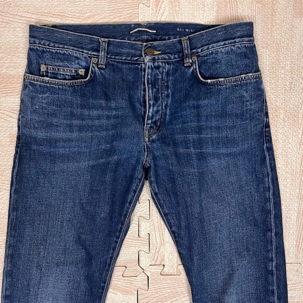 Saint Laurent X Hedi Slimane D01 2014 Button Fly Denim Blue Jeans Size 34 X 29